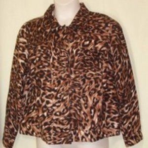 Linen Blend  (Lucy & Laurel) Tiger Print 1X Jacket
